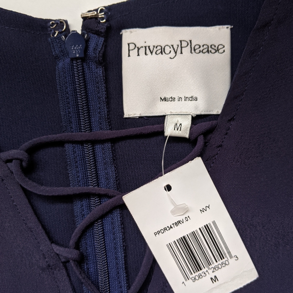 REVOLVE Privacy Please Phillips Lace Up Mini Dress in Navy, M NWT - Picture 5 of 8